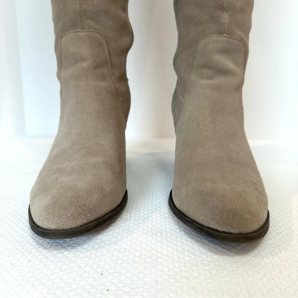 Kenneth Cole‎ Suede Tan Taupe Over the Knee Boots Boho Cottage Core EUC